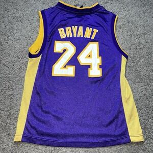 Los Angeles Lakers Jersey Kobe Bryant Adidas Purple/Gold Youth Size Medium